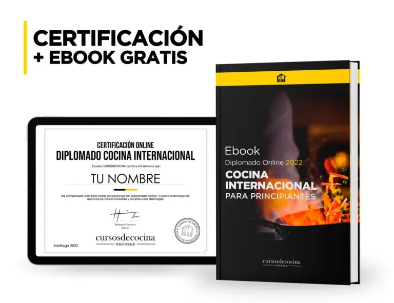 Certificación del Diplomado Online Cocina Internacional y eBook Gratis